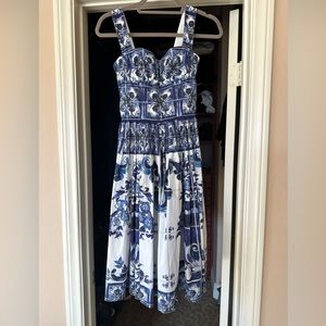 Dolce And Gabbana Blue And White Mallorca Dress (Size 36) Preowned
